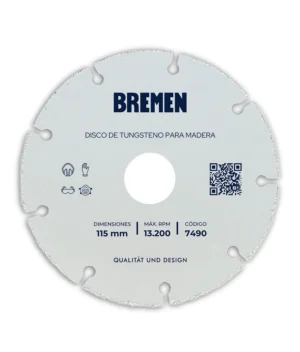 DISCO TUNGSTENO BREMEN MADERA 4.1/2 115X22.2  7490